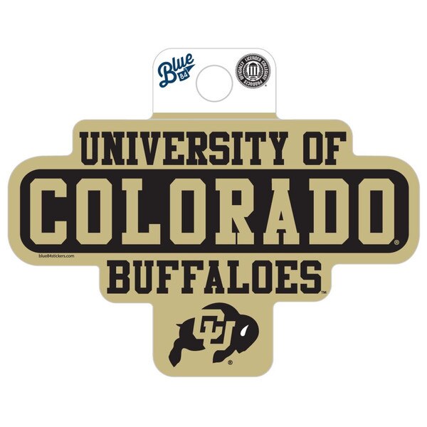 University of Colorado Buffaloes sticker with black and gold text and CU Buffaloes logo at the bottom